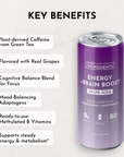 grape soda energy + brain boost, 12 pack