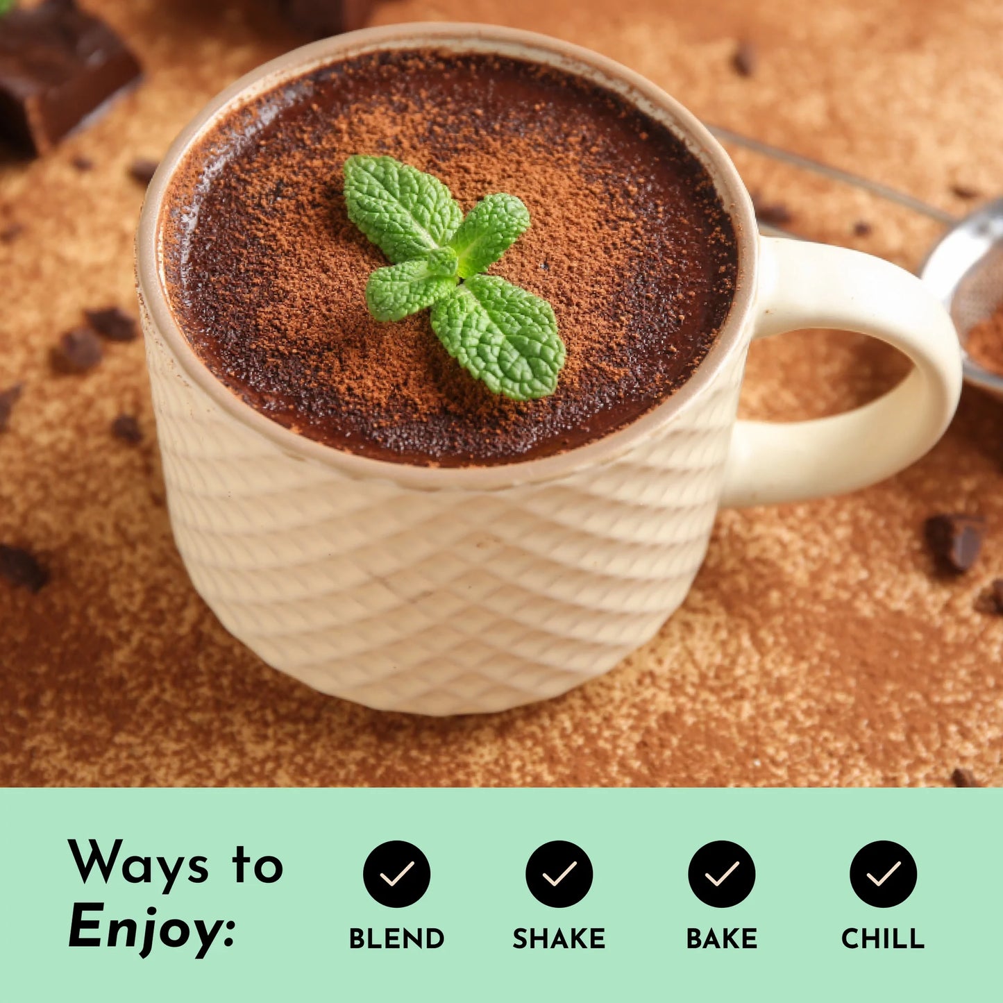 mint chocolate bone broth protein powder