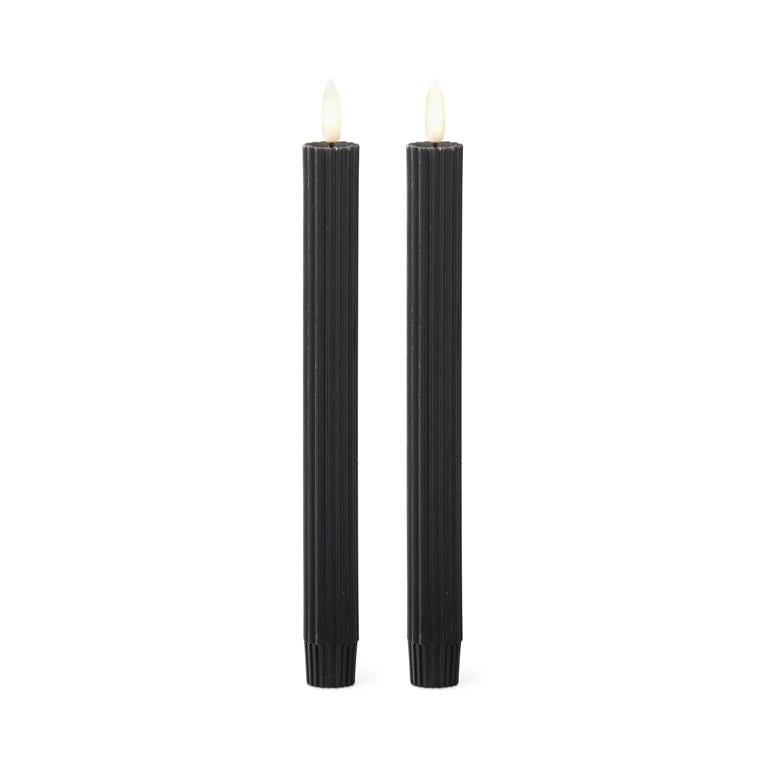 9.75" black thin led taper candle