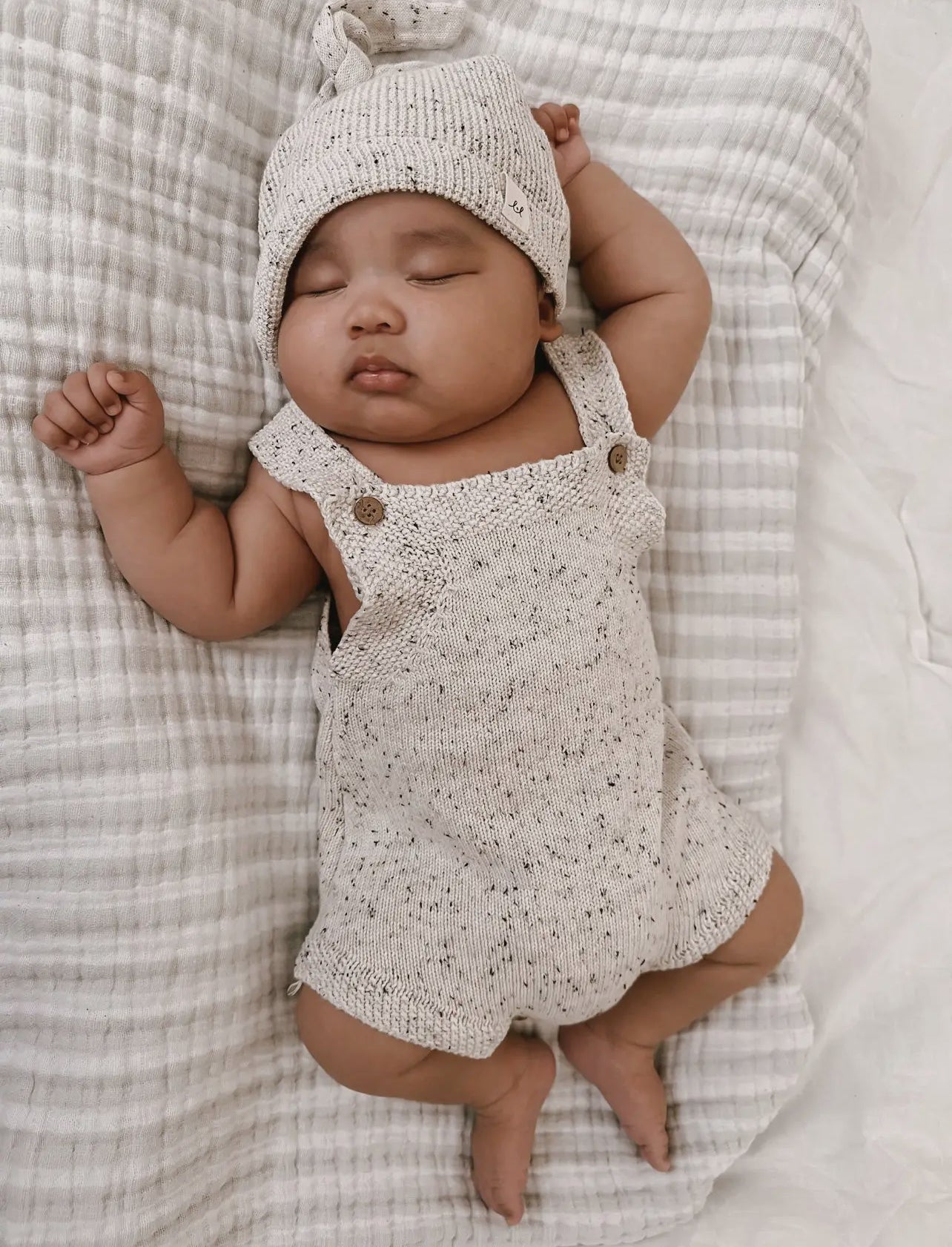 novelty knit romper - black speckle - Ivory Soul