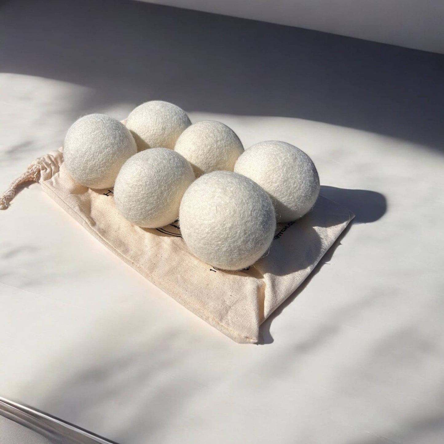 set of 6 organic wool dryer balls | white | earth day