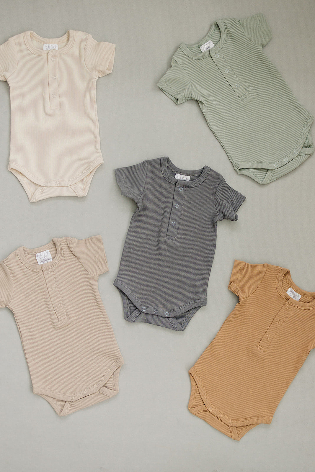 Sage Organic Cotton Ribbed Snap Bodysuit - Ivory Soul