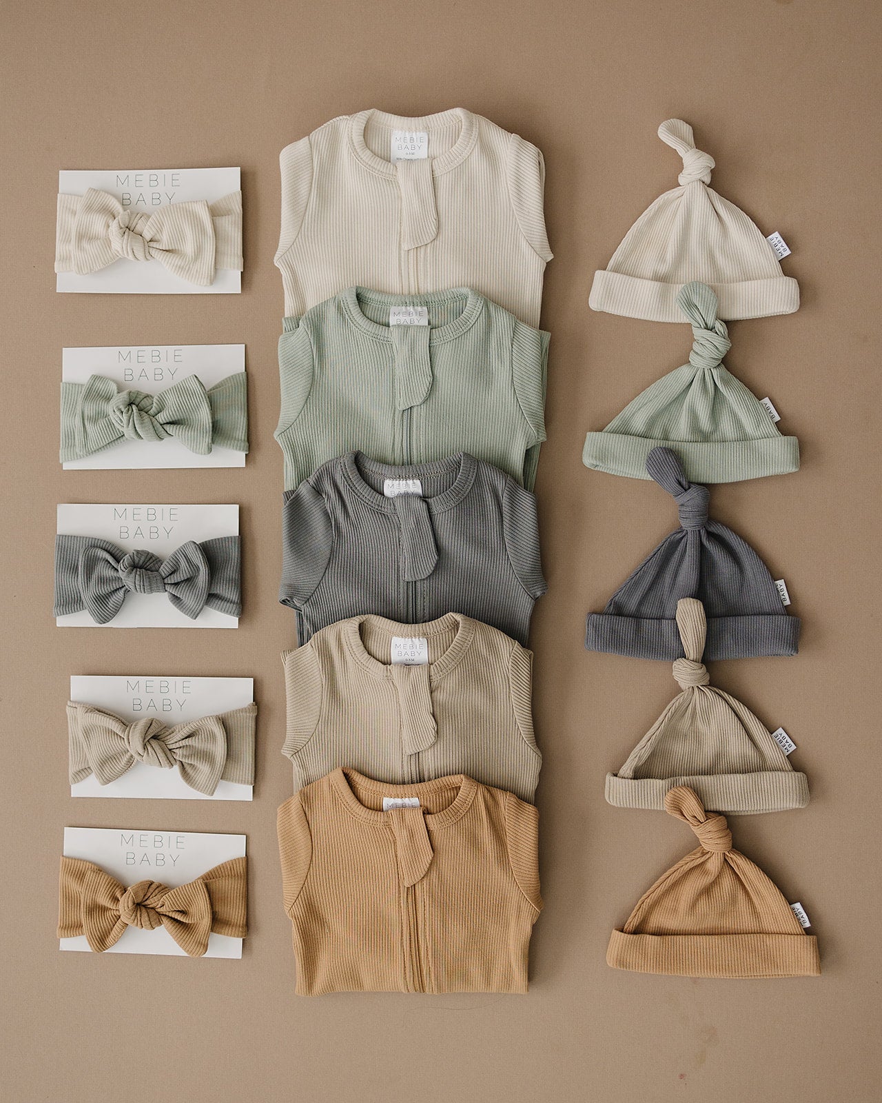 Sage Organic Ribbed Newborn Knot Hat - Ivory Soul