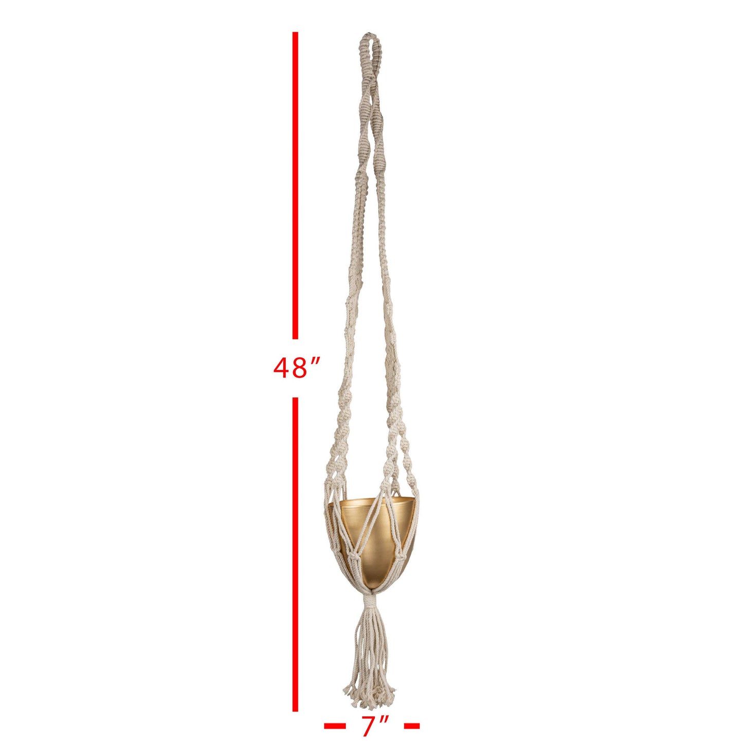 claudia boho macrame hanging planter cotton + metal