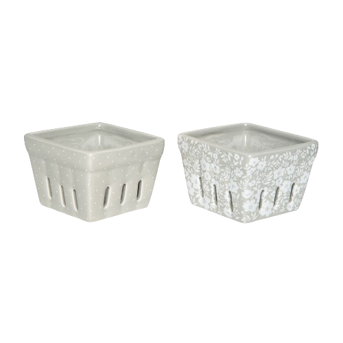 pinkies up ceramic berry baskets