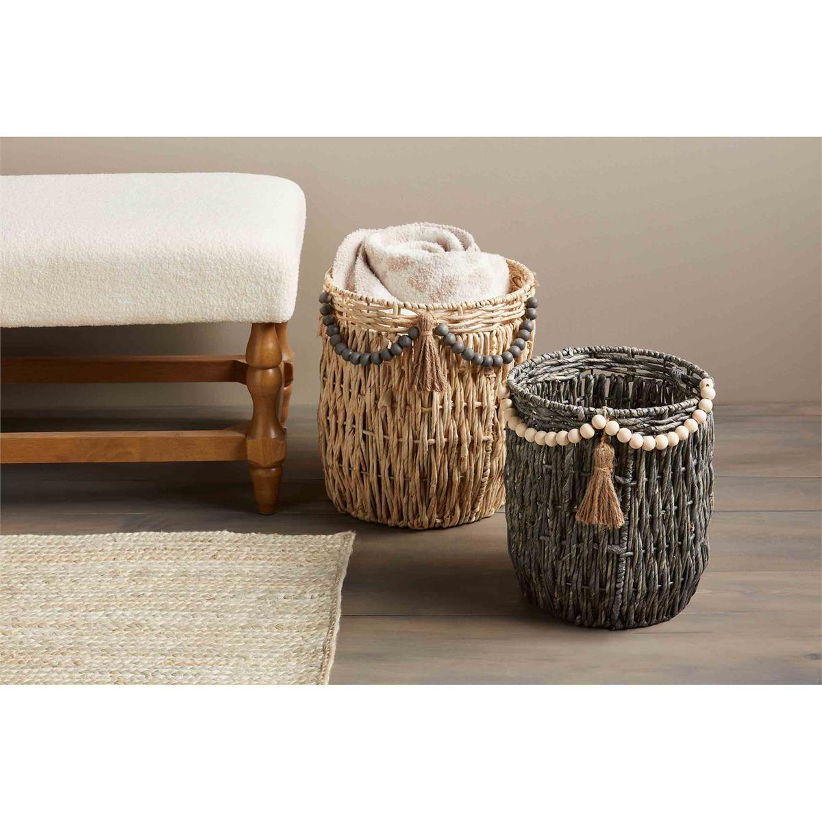 black husk bead basket