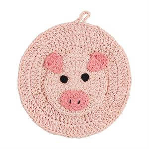 pig crochet trivet