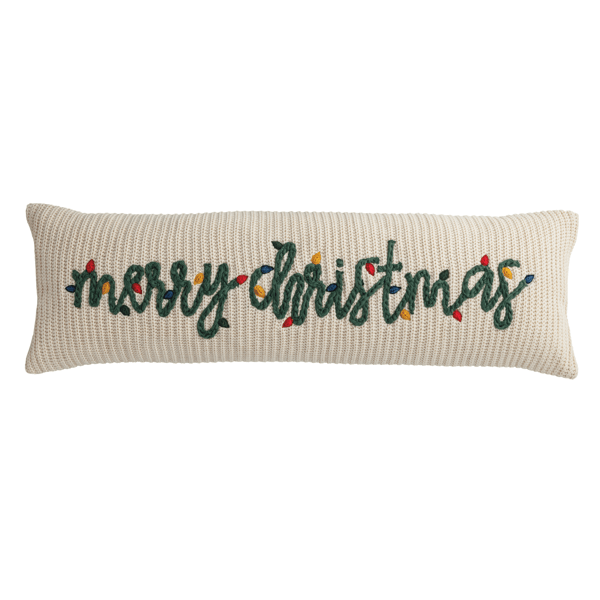 merry christmas chunky knit long pillow