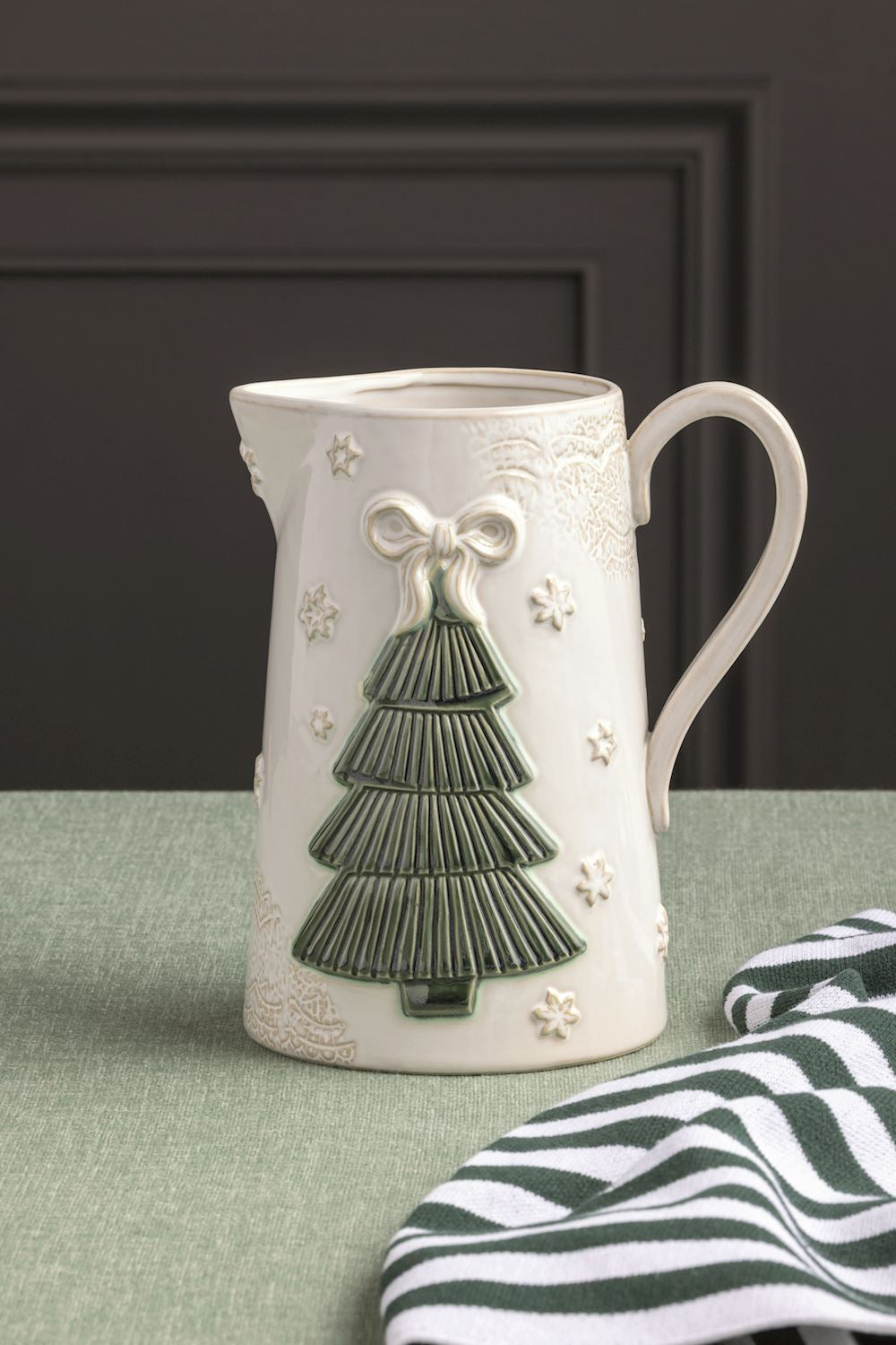 pressed lace tree pitcher