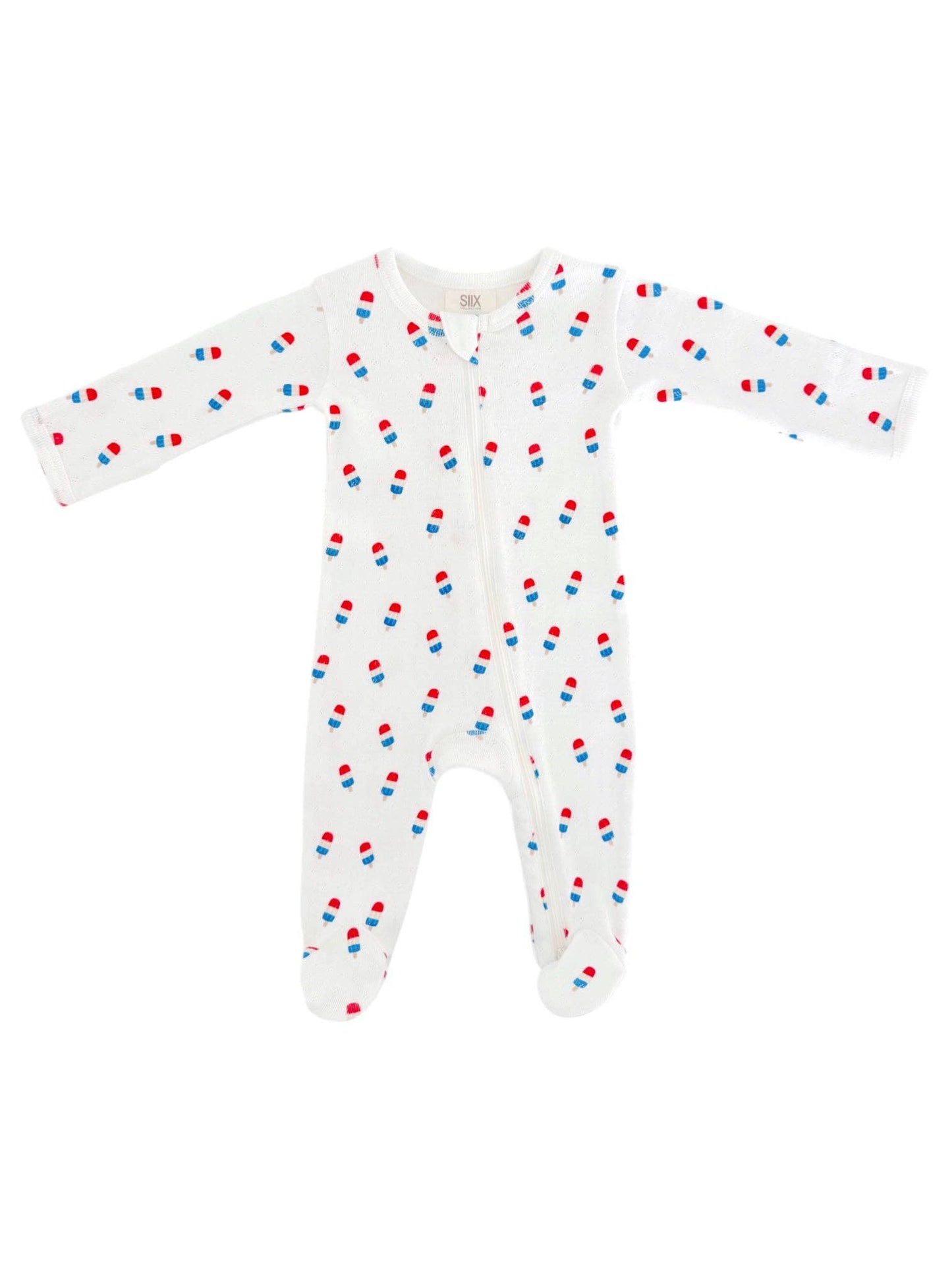 popsicle / organic pointelle 2-way zip footie