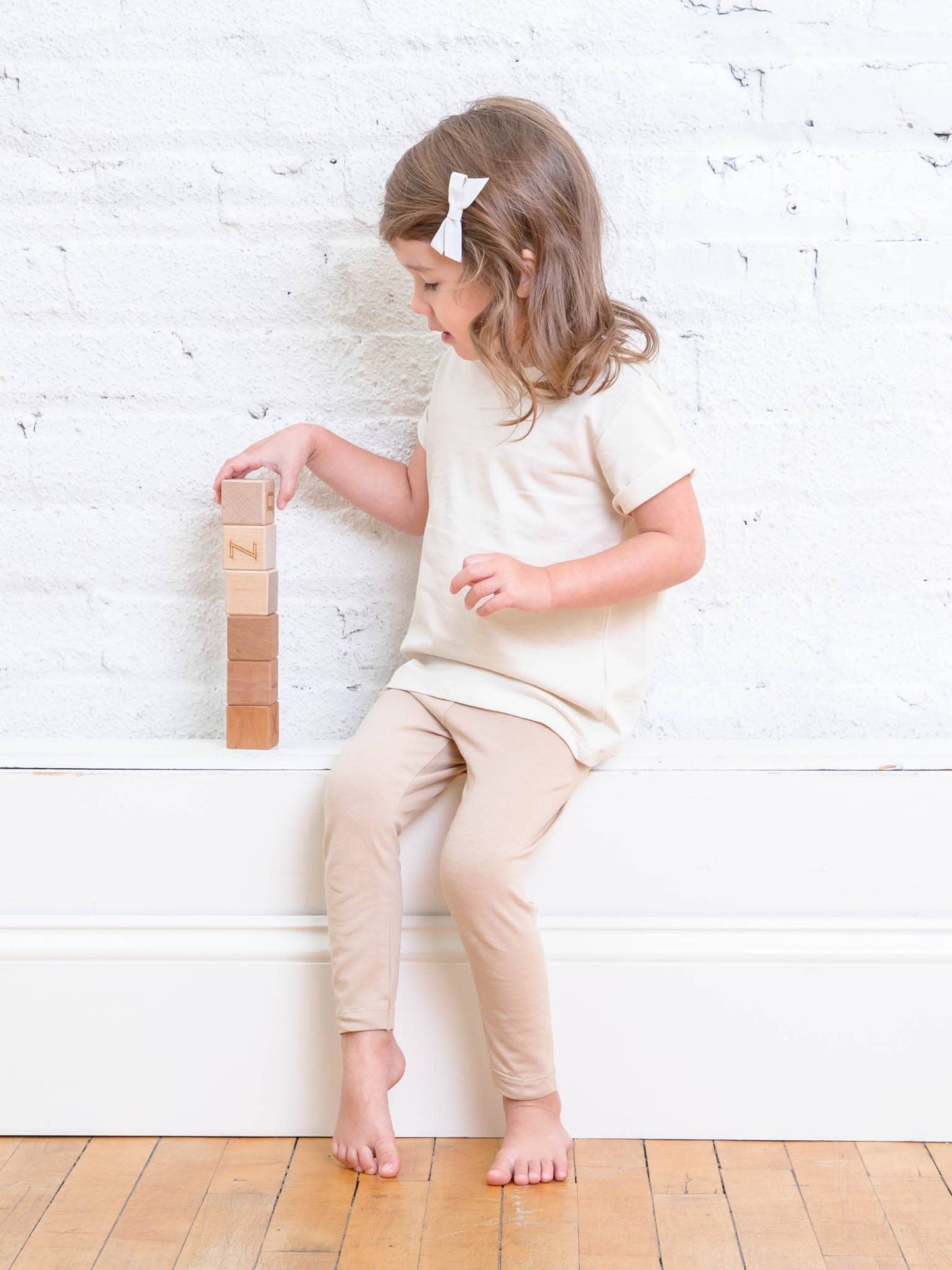 organic baby and kids jay leggings - clay - Ivory Soul