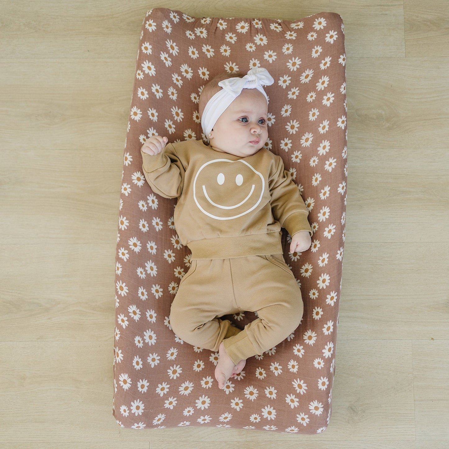 Daisy Dream Muslin Changing Pad Cover - Ivory Soul