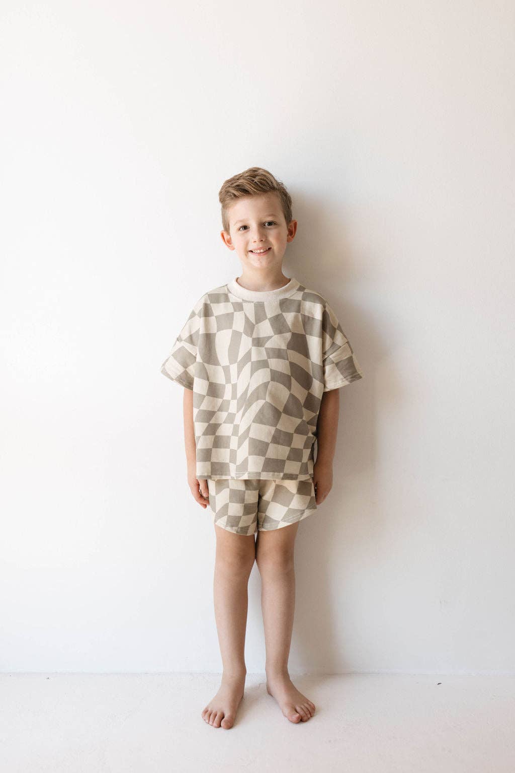 short set | wavy checkerboard