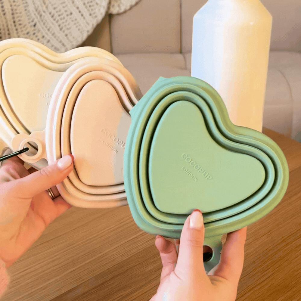 heart collapsible bowl - cream