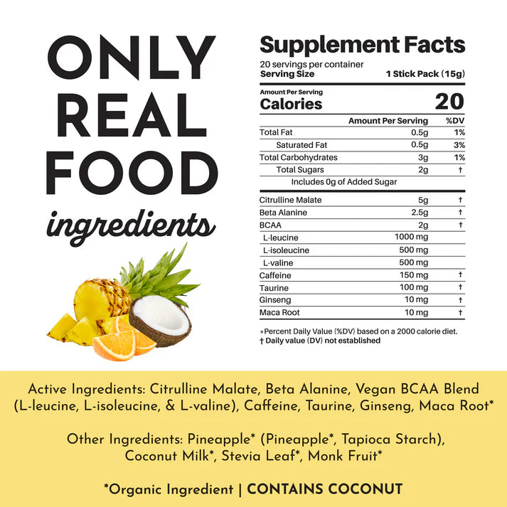 tropical paradise pre-workout - 20 single servings