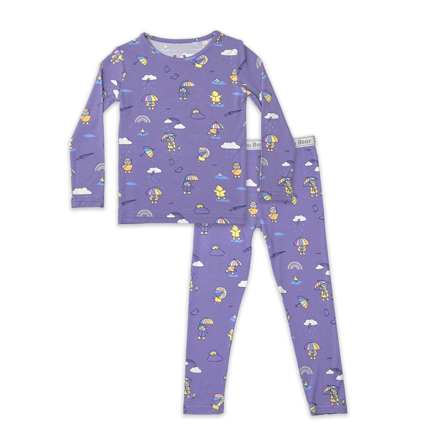 Rainbow Bear Bamboo Kids Pajamas - Ivory Soul