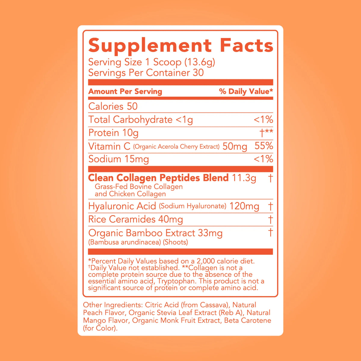 peach mango collagen + beauty blend | 30 servings
