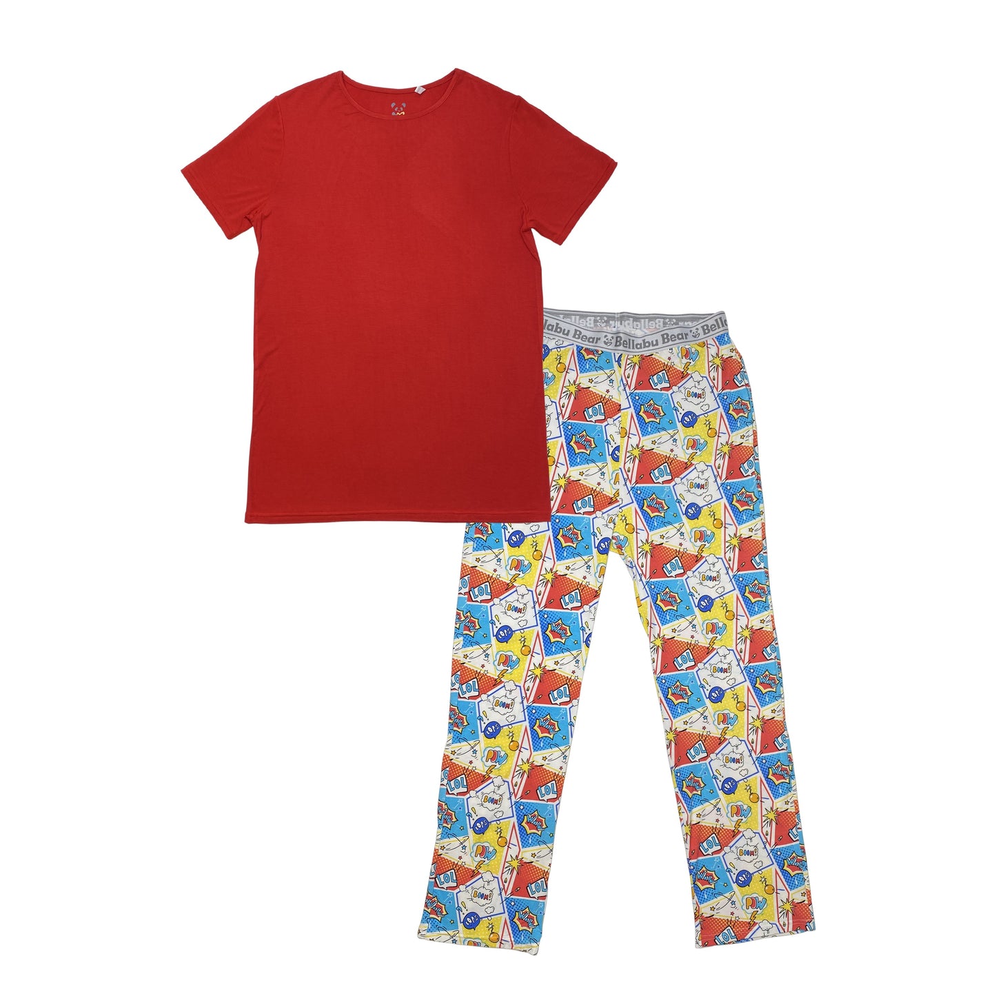 Comic Hero Bamboo Men's Pajama Set - Ivory Soul