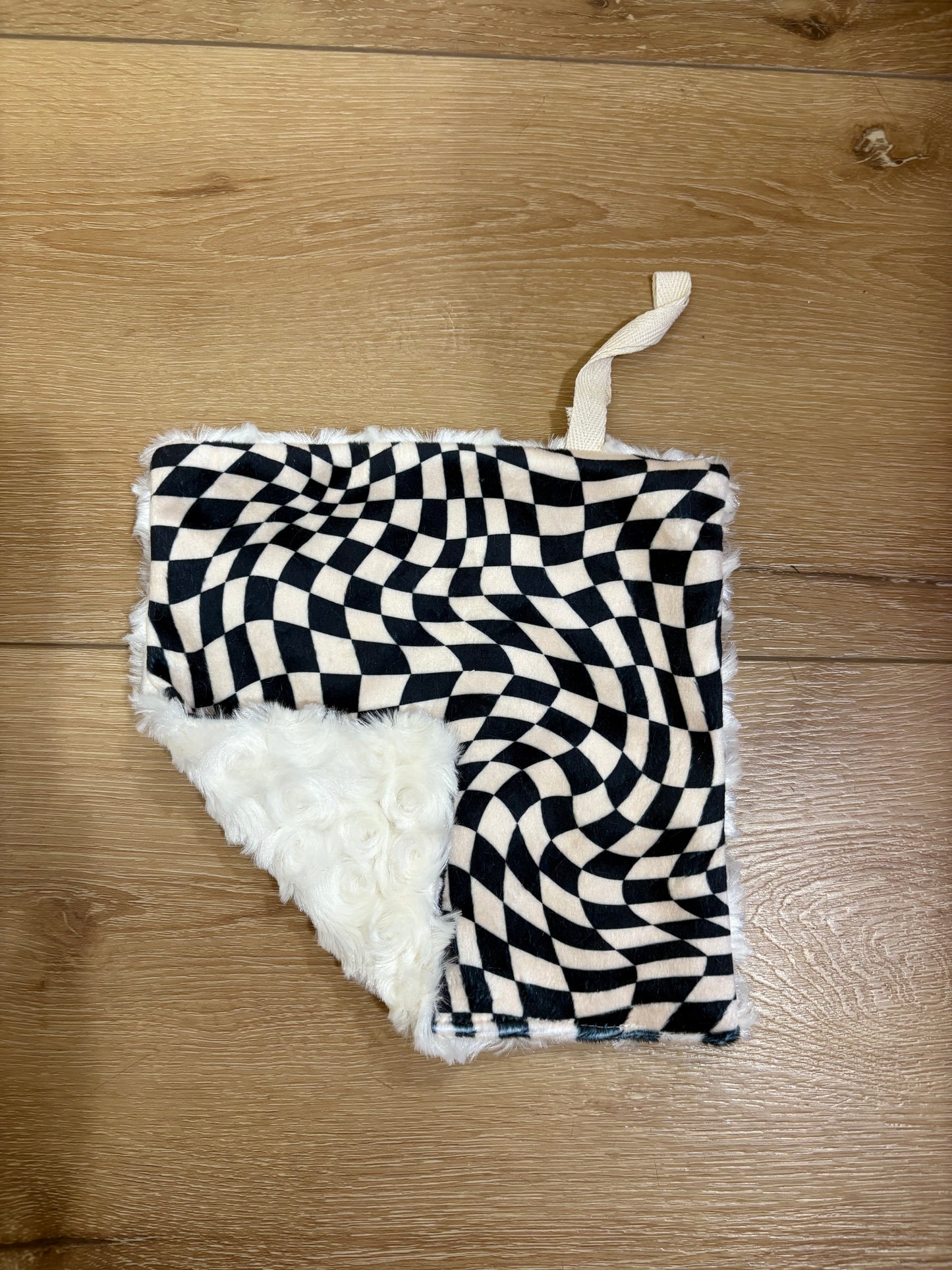groovy checkered pacifier blanket