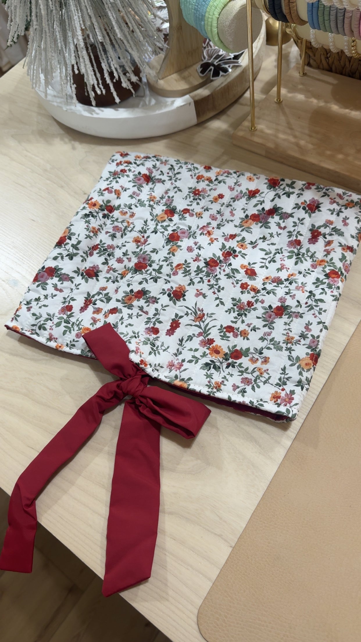 bible cover - red floral