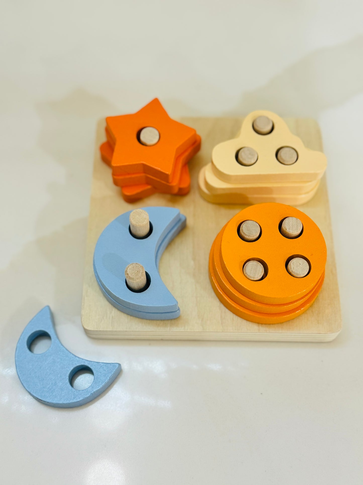 wooden sorting + stacking toy - Ivory Soul