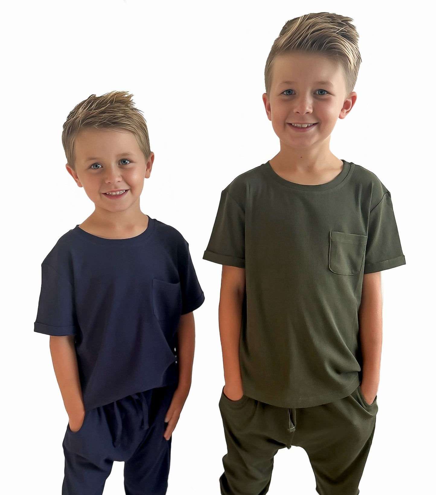 BAMBOO RIBBED JOGGERS - NAVY - Ivory Soul