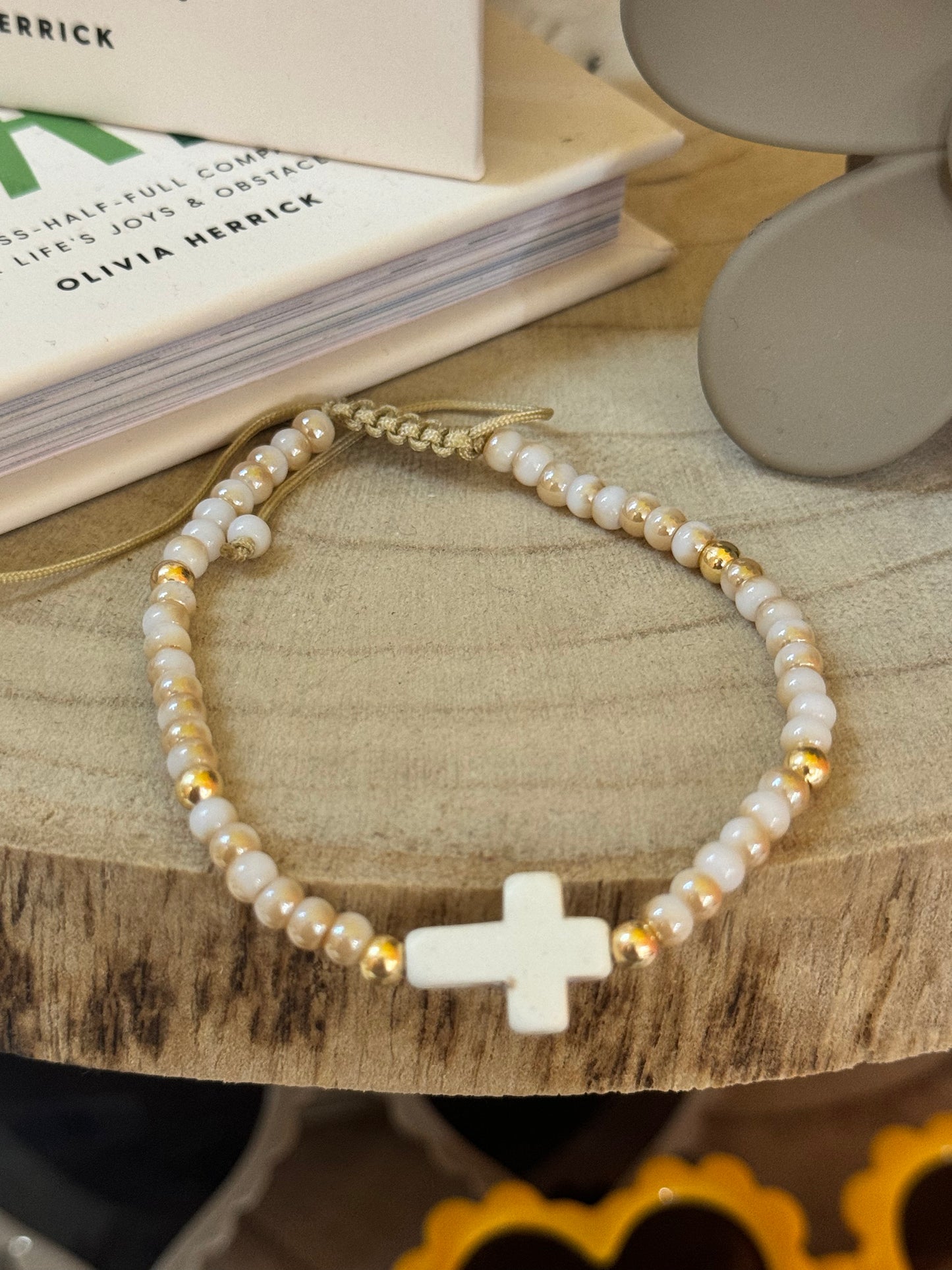 stone cross bracelet - Ivory Soul