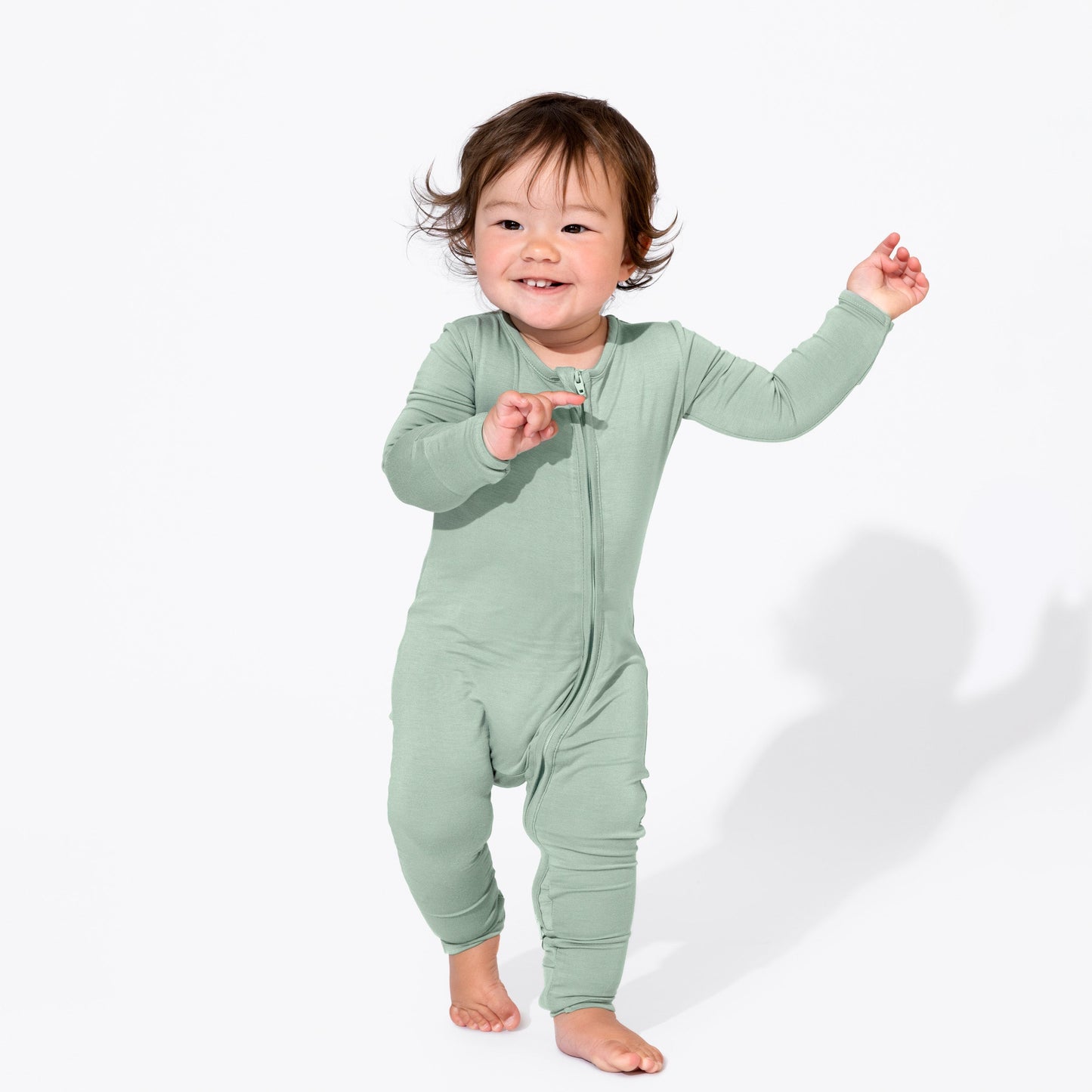 Misty Green Bamboo Convertible Footie - Ivory Soul
