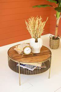 round wood + metal coffee table - Ivory Soul
