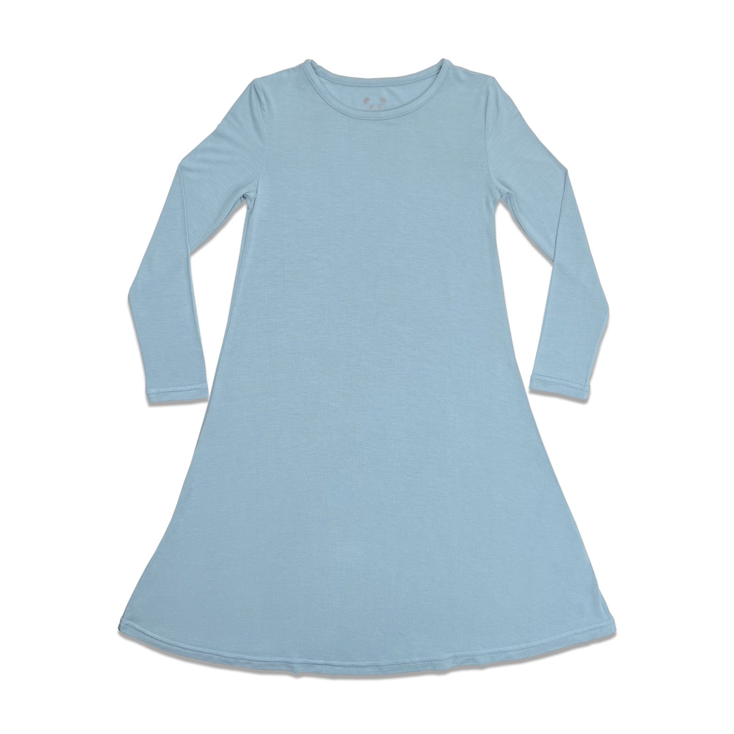 Oasis Teal Bamboo Girls' Long Sleeve Dress - Ivory Soul