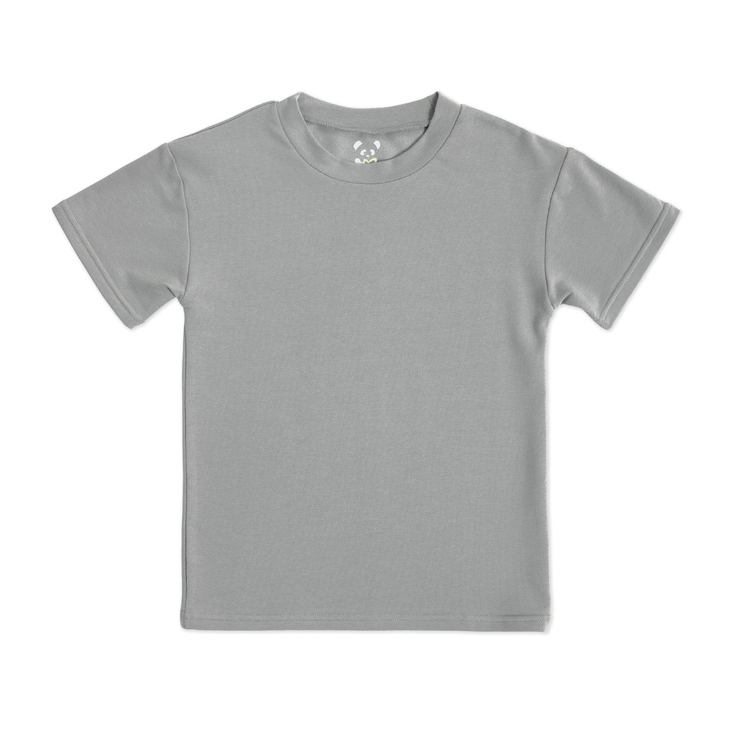 Stormy Grey Bamboo Terry Kids Oversized T-Shirt - Ivory Soul