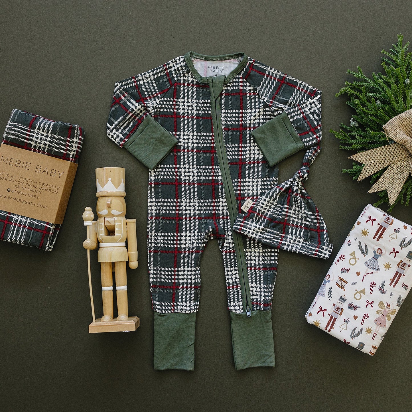 Green Plaid Bamboo Zipper - Ivory Soul