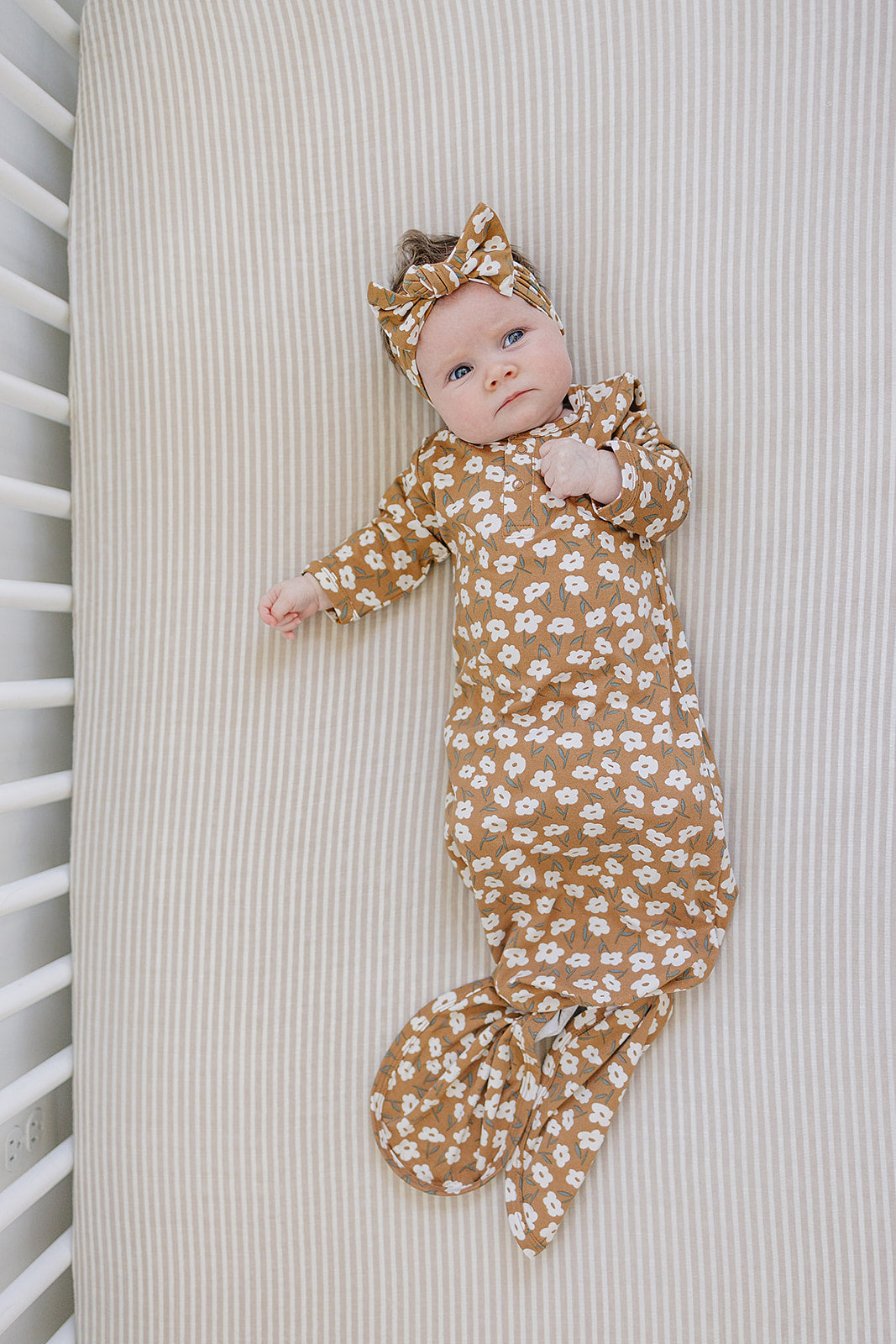 Mustard Floral Bamboo Head Wrap - Ivory Soul