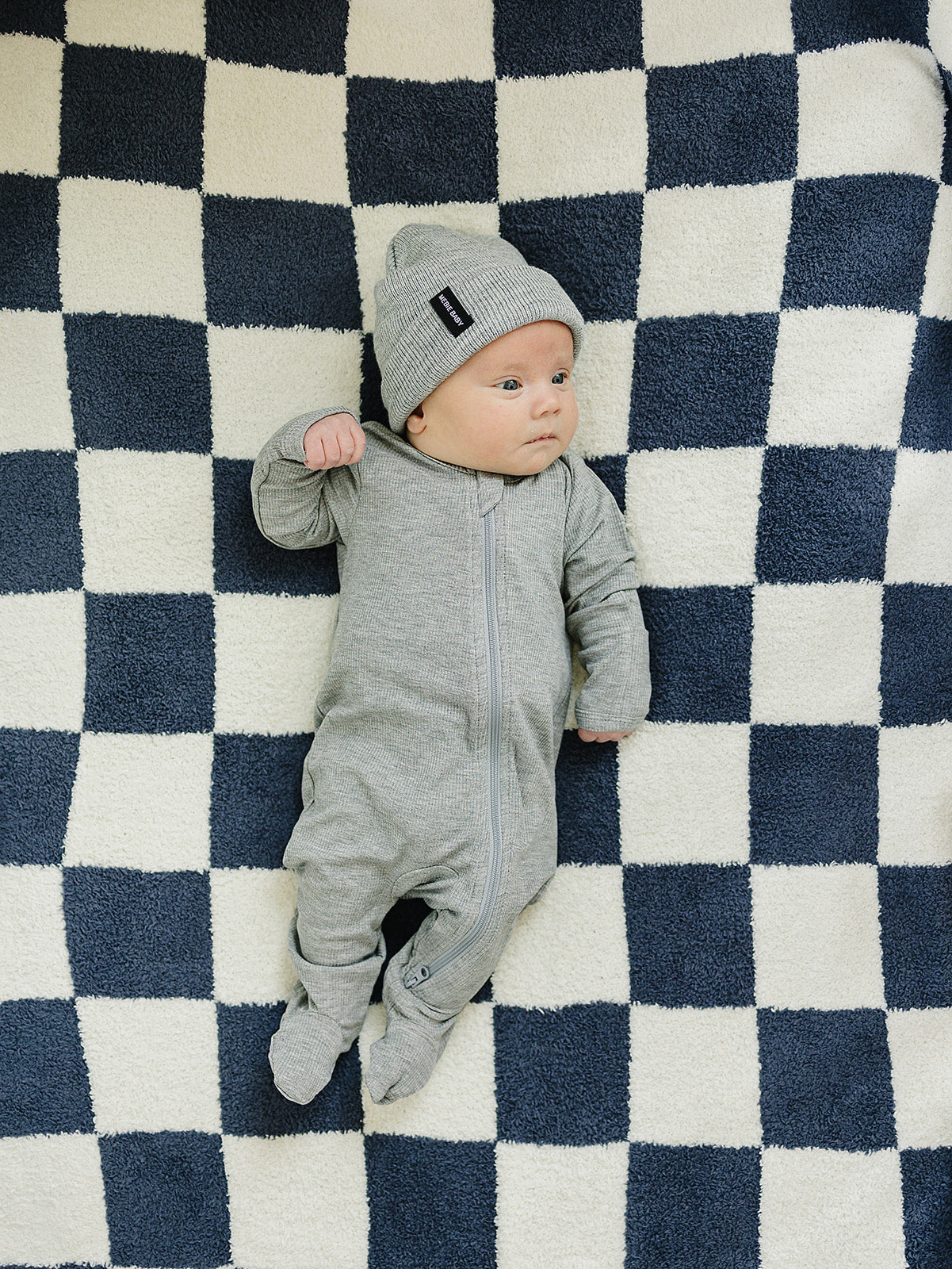 Heather Grey Ribbed Bamboo Zipper - Ivory Soul
