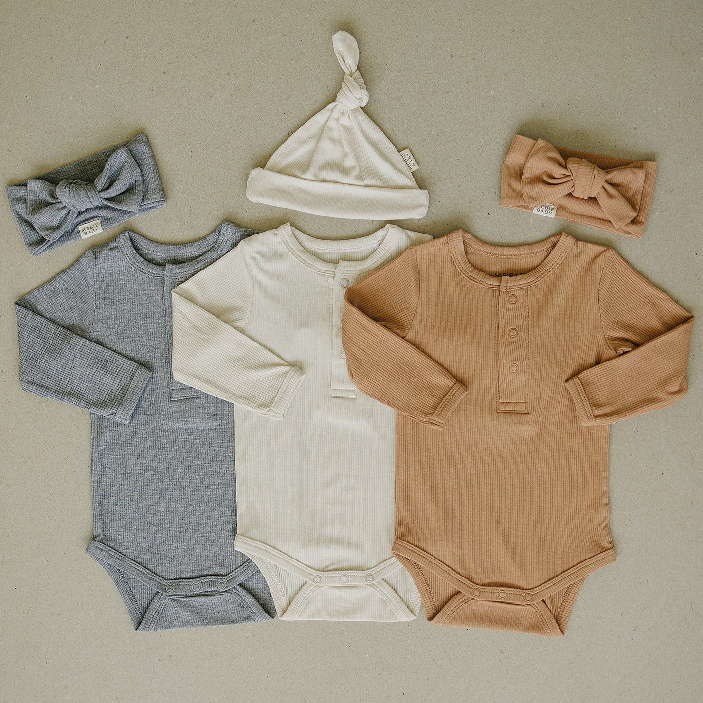 Heather Grey Bamboo Snap Long Sleeve Ribbed Bodysuit - Ivory Soul