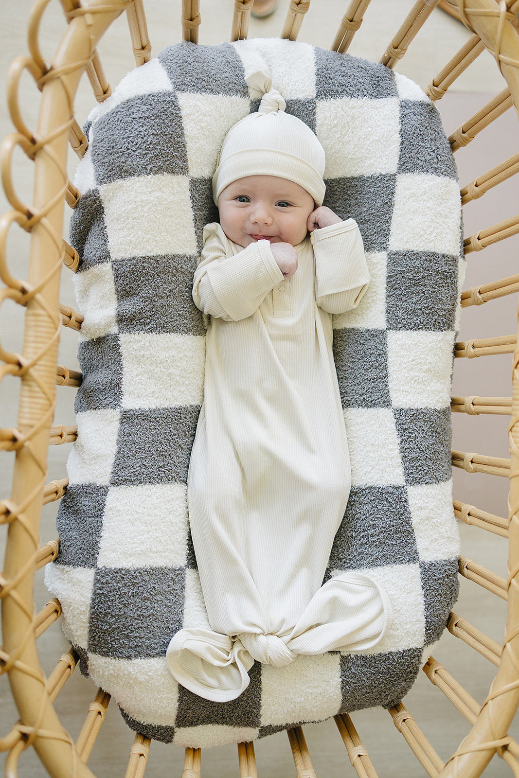 Cream Ribbed Bamboo Knot Gown - Ivory Soul