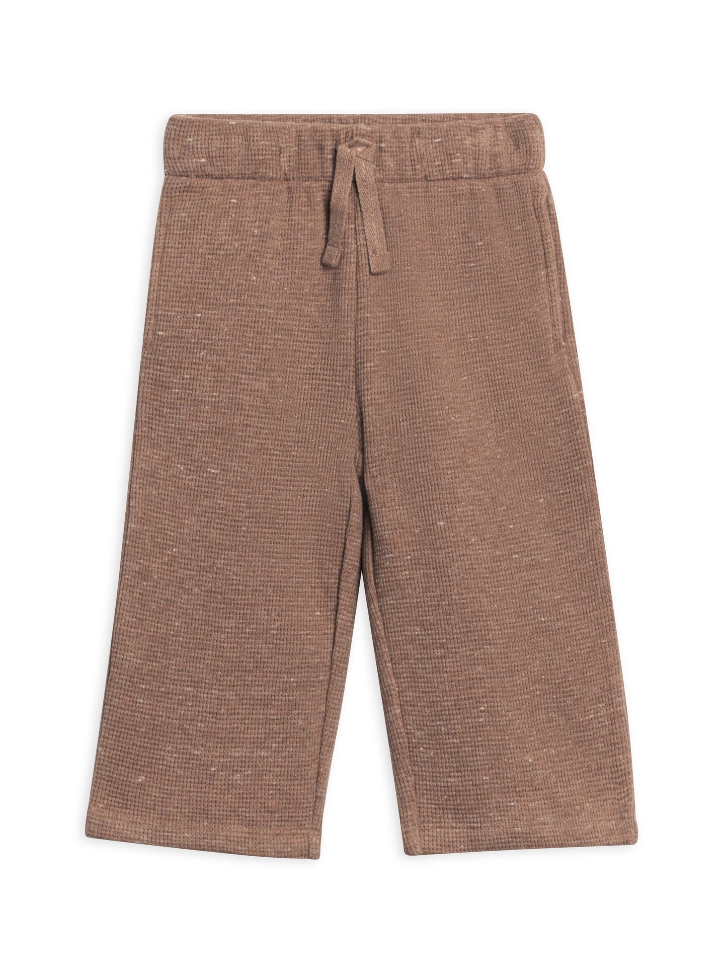 clove waffle knit straight leg pants - heather mocha - Ivory Soul