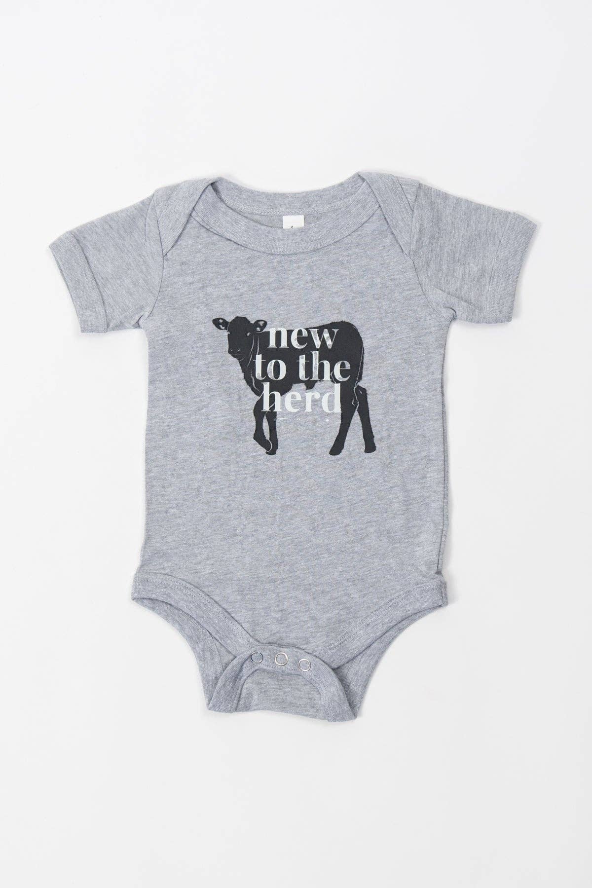western 'new to the herd' baby onesie