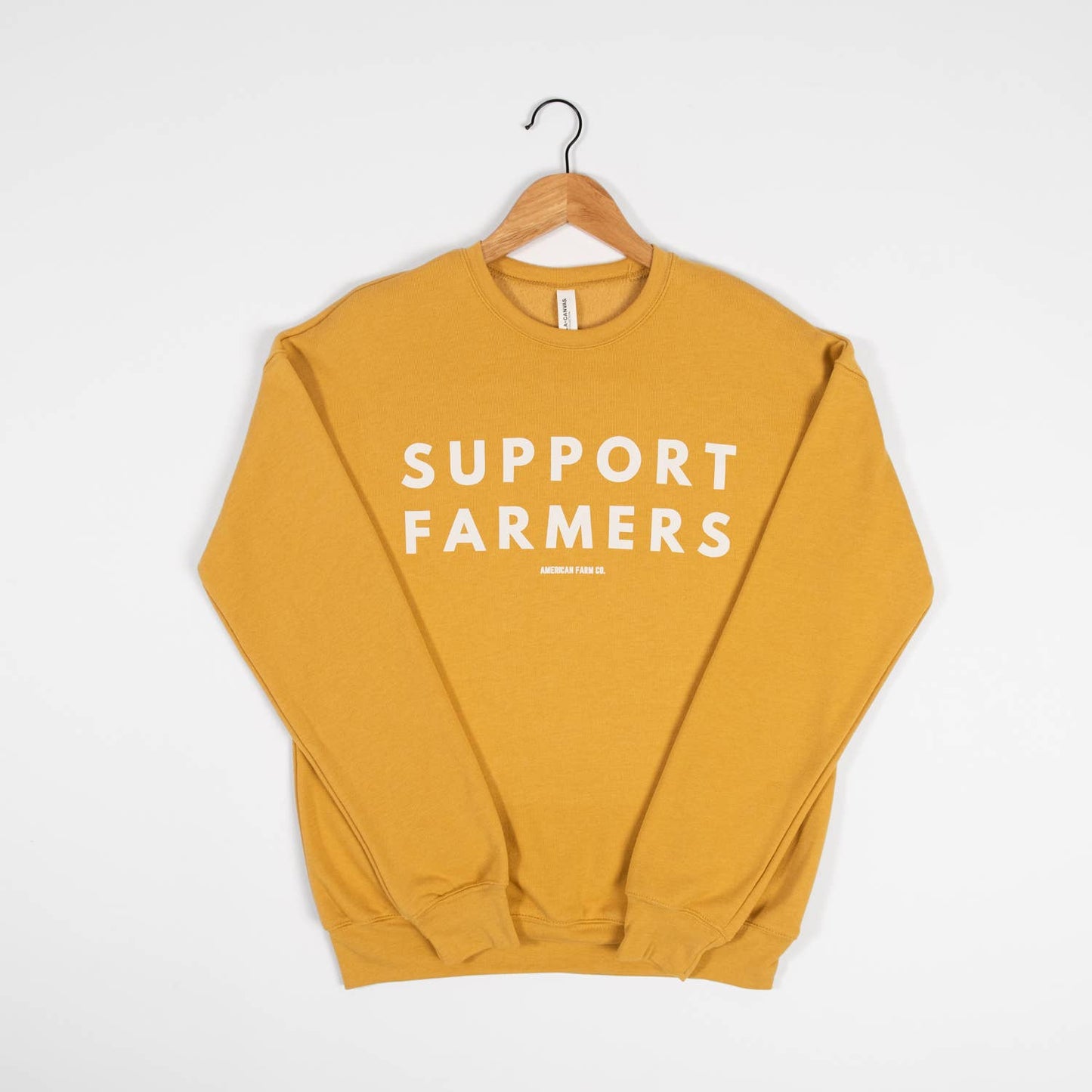 support farmers’ mustard graphic crew - Ivory Soul