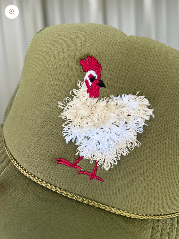 mother clucker fluffy chicken embroidered hat
