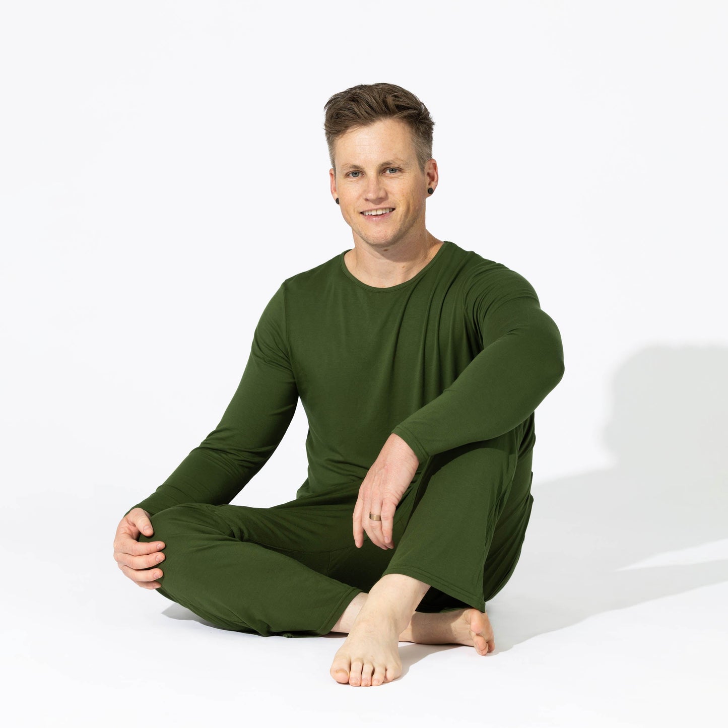 Evergreen Bamboo Men's Pajama Set - Ivory Soul
