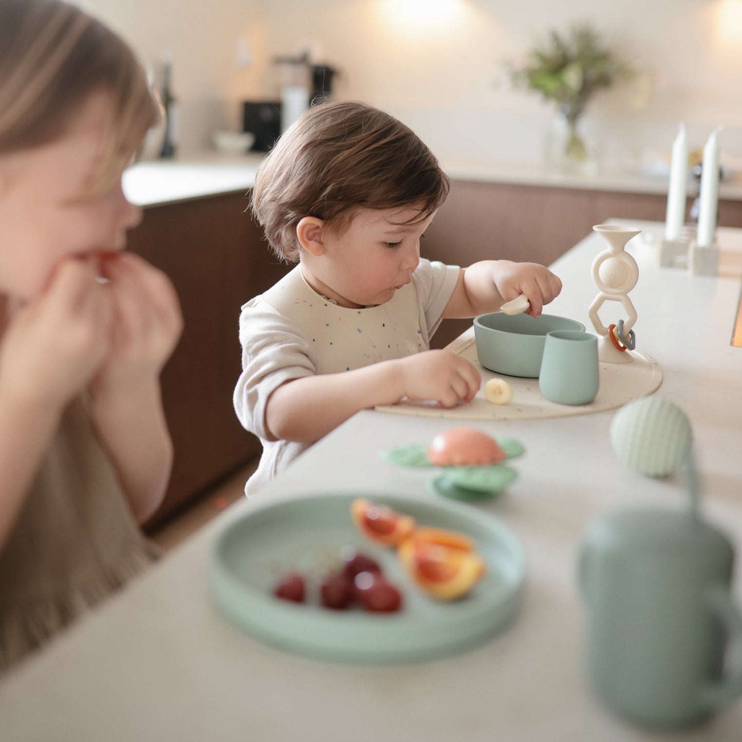 Silicone Toddler Starter Spoons 2-Pack - Ivory Soul