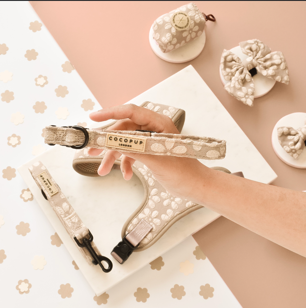 luxe collar - mocha flower