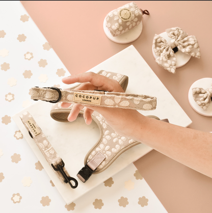 luxe collar - mocha flower