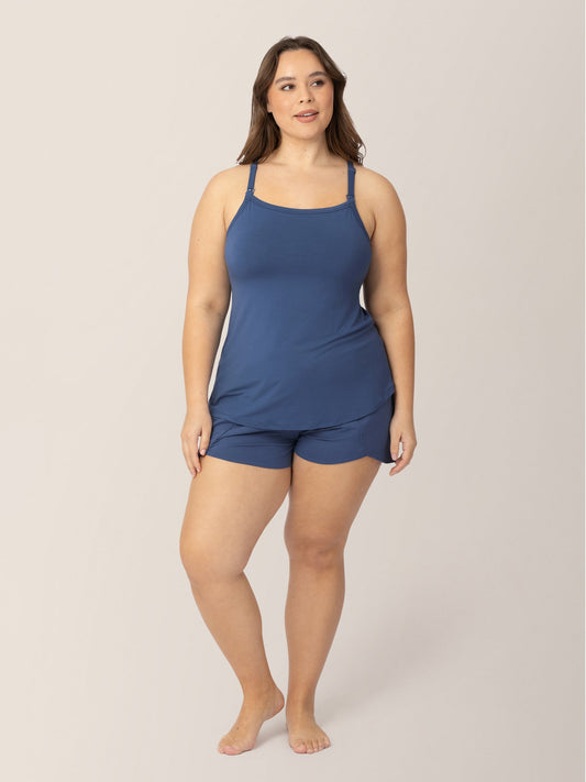 bamboo lounge around nursing tank | slate blue