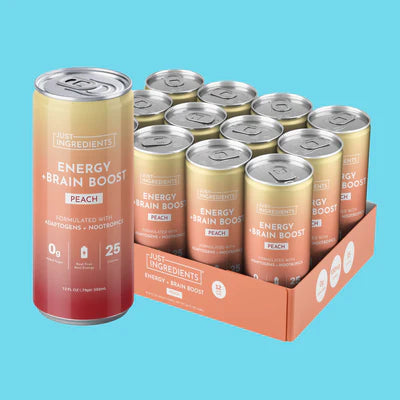 peach energy + brain boost, single can