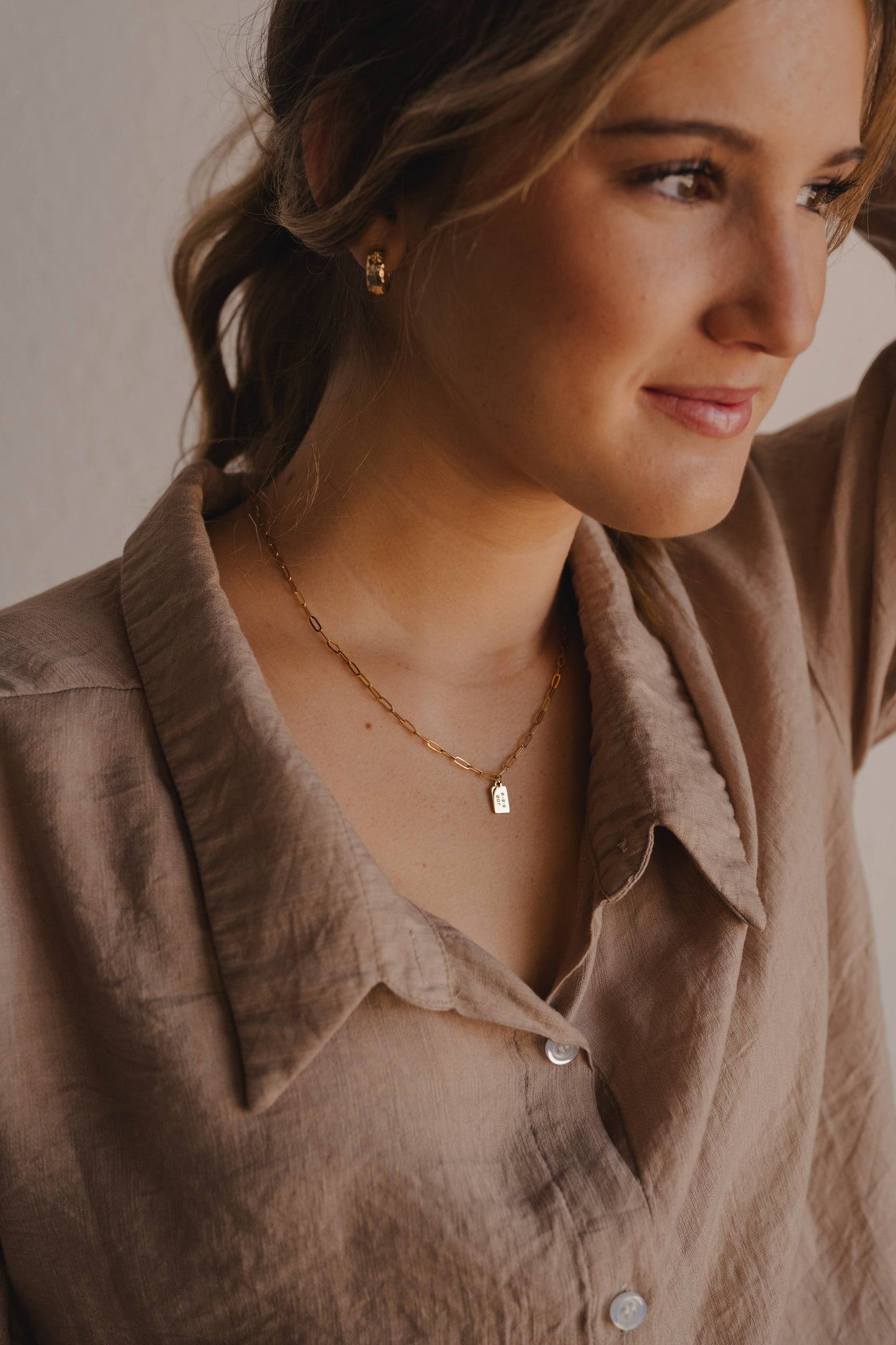 believe in miracles mini tag necklace