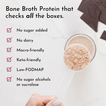 mint chocolate bone broth protein powder