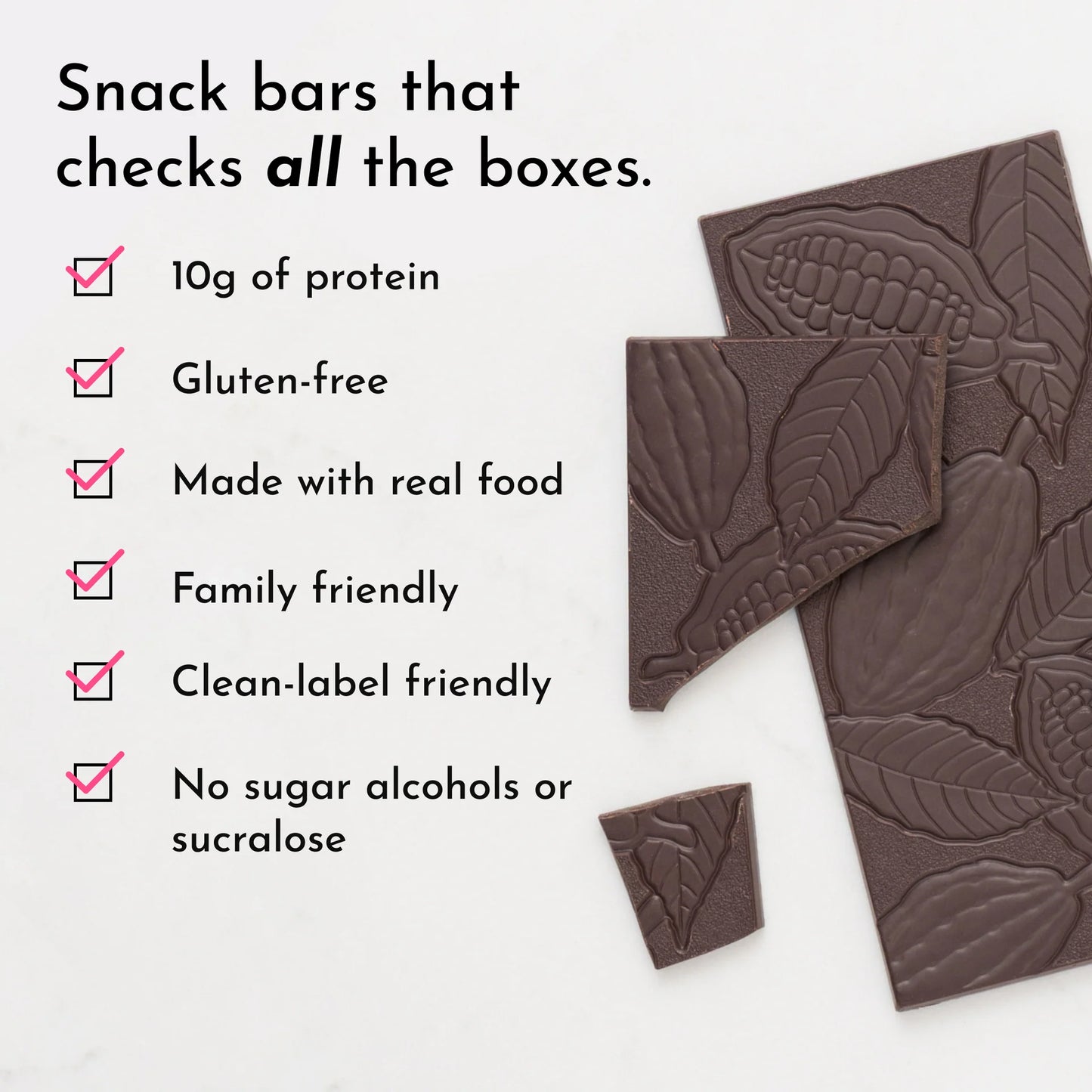 protein snack bars - chocolate chocolate chip