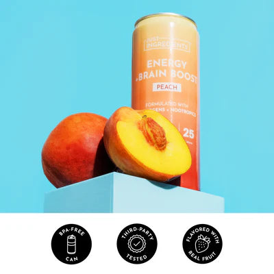 peach energy + brain boost, 12 pack